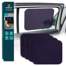Safety 1st Cling Car Window Shades for Baby, Sun Blocker, Privacy Glare Shield & UV Protection for Your Child, Static Side Sun Shade, Window Blinds Rolls Down Shade Stays On, Black Tint, Pack of 4