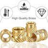 Xiatiaosann 250 Pcs Insert Nuts Threaded Knurled Brass Nuts M2