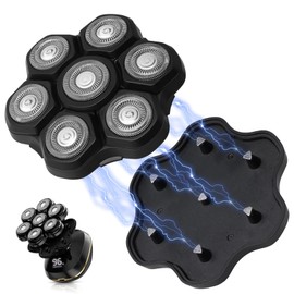 Men's Head Shaver for Bald Razor, Razor Head with 7D Magnetic Shaving Heads, Replacement Blade, Beard Cutter for Head Shaver, Wet/Dry Razor, Bald Men (Black)