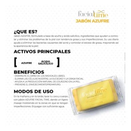 Jabón De Azufre En Barra 100g Piel Grasa Acne Facial Time                                                                                             