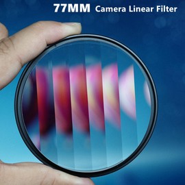 Camera Linear Filter, 77MM Prism Film Special Effects Glass Repeater Lens Repeat Multiple Images Photography Accessories for DSLR Cinematice Video and Photo, Filter Pouch Included