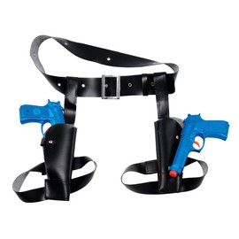 Bristol Novelty BA481 Thigh Twin Holset Set with Guns | 1pc Holster, Blue, One Size