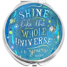 NewCharms Shine Line The Universe is Yours Compact with Mirrors - Perfect Pocket and Purse Size Folding Mirror for Applying Make Up Anywhere