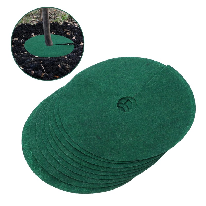 Kisangel 10pcs Grass Cloth Non-Woven Tree Mulch Shield Tree Root