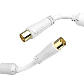 Hama Aerial Cable Coaxial Male to Coaxial Female Gold-Plated 3.0 m 100 dB White 3 m
