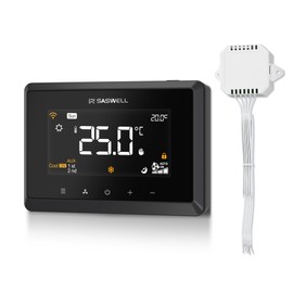SASWELL Smart WiFi Thermostat for Home, Programmable Thermostat 3H/2C for Heat Pump & Conventional Systems, Tuya App Control, Compatible with Alexa & Google Assistant
