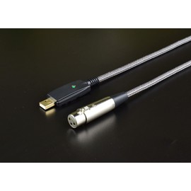 Mugteeve Microphone XLR Female to Computer USB Cable, 10 Feet Computer USB to XLR Female Mic Cord Adapter, Nylon Braided, Noise Free, for Laptop PC Recording, Livestream, Broadcast
