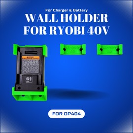 Wall Mount for Ryobi 40V Charger and Battery, Compatible with OP404 Charger. 1x Charger Mount and 2X Battery mounts