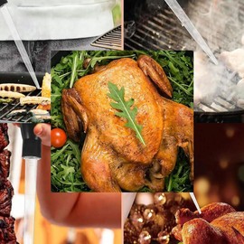 Wxinsheng Bast Juice Syringe with Cleaning Brush, Rubber Head Plastic Pipette Syringe BBQ Drip Tube Rubber Head Plastic Pipette Meat Syringe for Baking, Heat Resistant Pipette for Cooking, 30 ml