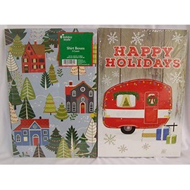 Holiday Style 6 Christmas Theme Gift Boxes Shirt Size Camper and Houses