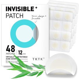 TKTK Pimple Patches, 12 mm Invisible Acne Patches for Face with Salicylic Acid, 0.01cm Extra Thin Outer Edge, Hydrocolloid Zit Patch for Pustule, Whitehead, Cystic Acne Spot, 48 Count