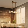 XINGQI Gold Linear Chandelier Sputnik 6-Light Rectangular Kitchen Island Light