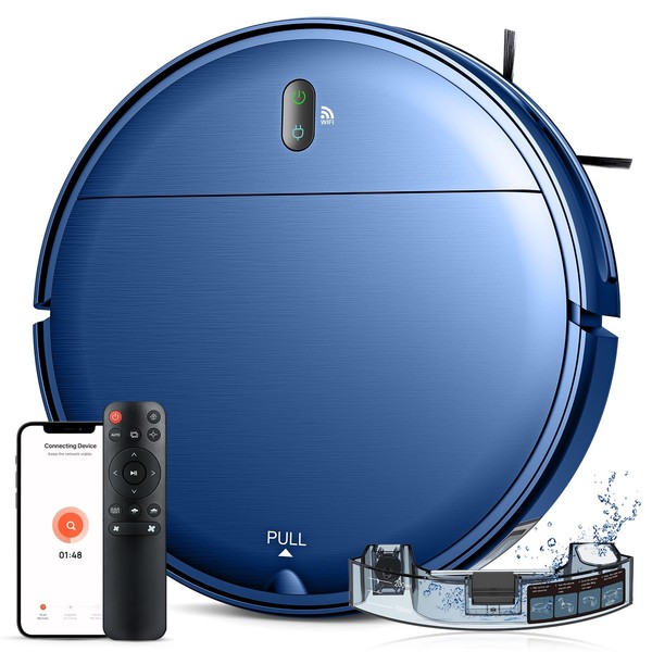 ZCWA Robot Vacuum, Robot Vacuum Cleaner with WiFi/APP/Alexa, Automatic Self-Charging, Robot Vacuum and Mop Combo Perfect for Carpet, Hard-Floor and Pet Hair