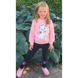 zarmfly Girl Cat Outfit 2 Piece Long Sleeve Kitten Sweatshirt Top Jogger Pants Set Kids Leggings Sweatsuit Toddler Cute Winter Clothes 8t