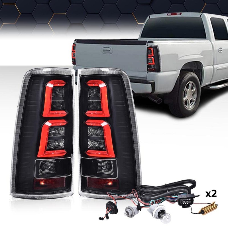 PIT66 LED Tail Lights Replacement Compatible with Chevy Silverado 2003-2006