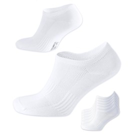 SONNORS 6-Pairs White Ankle Socks Women & Men - Sports Tennis Bamboo Trainer Socks Womens 6-9