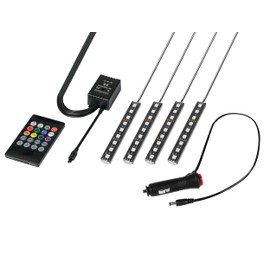 EUFAB 13459 LED Interior Lighting 12 V, 4 Strips with IR Remote Control