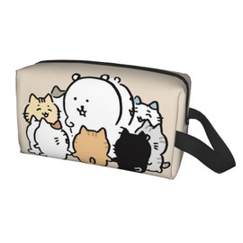 [LDU] Tsukkkomi Bear Makeup Pouch, Fashionable, Cosmetics Pouch, Portable, Functional, Large Capacity, Waterproof, Small Items, Lightweight, Business Trip, Travel Pouch, Women's, Storage Pouch, Cosmetics Storage