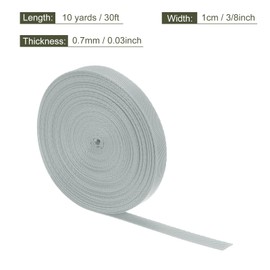 sourcing map Flat Nylon Webbing Strap 3/8 Inch 10 Yards Polypropylene Webbing Bright Grey for Backpack, Luggage-rack, Outdoor Climbing, DIY Craft