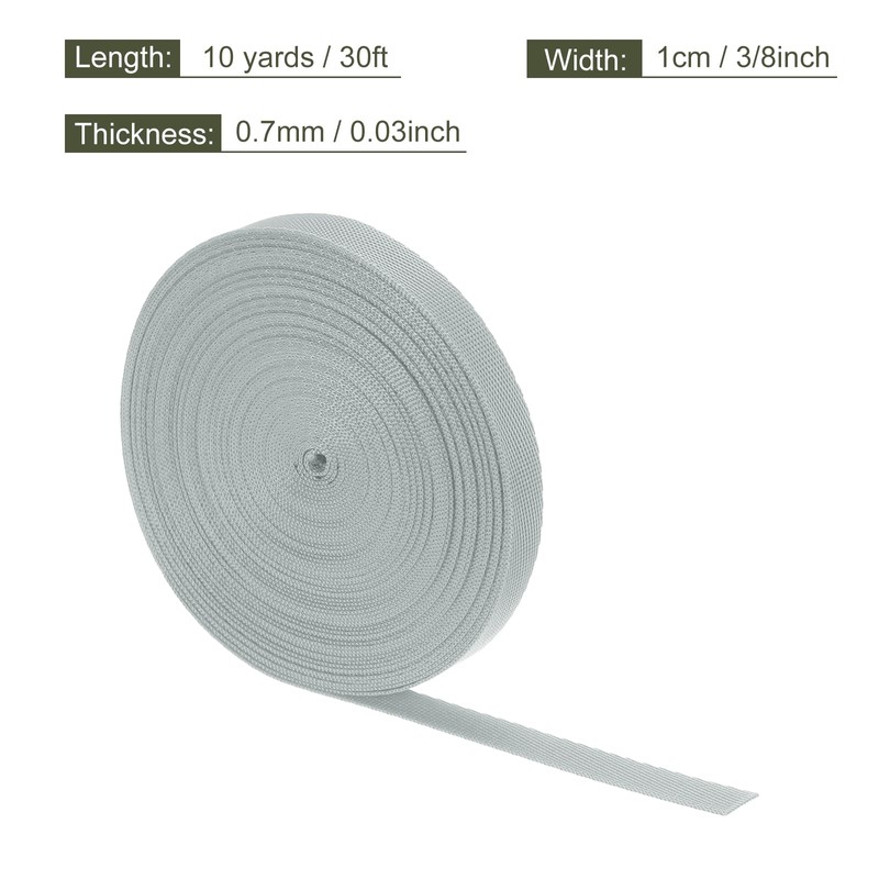 sourcing map Flat Nylon Webbing Strap 3/8 Inch 10 Yards