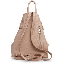 Caspar TL789 Women's Elegant Genuine Leather Backpack Standard Size, pink