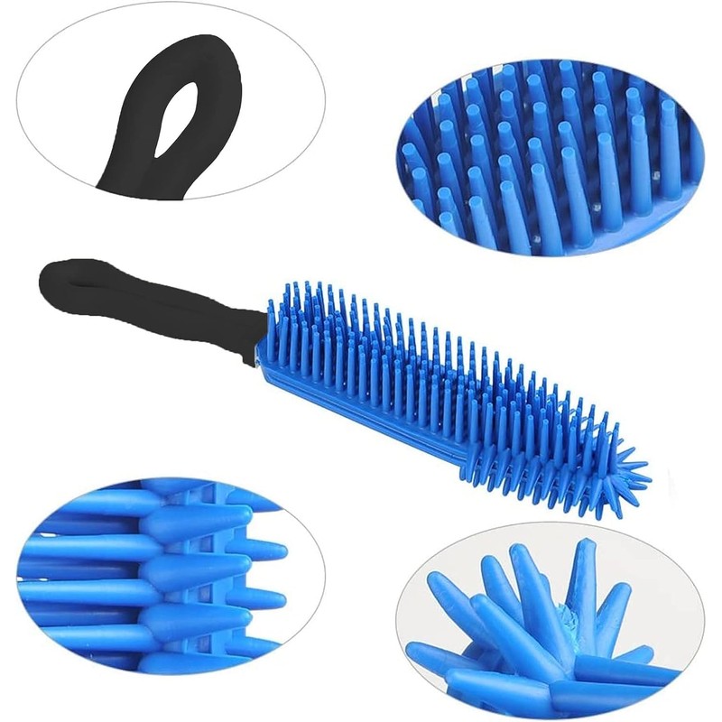 SDMAX Rubber Pet Hair Hand Brush Furniture Floor Sweeper, Gentle