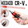 Cacciavite a Cricchetto con 12 Inserti CR-V Integrati 15 cm,
