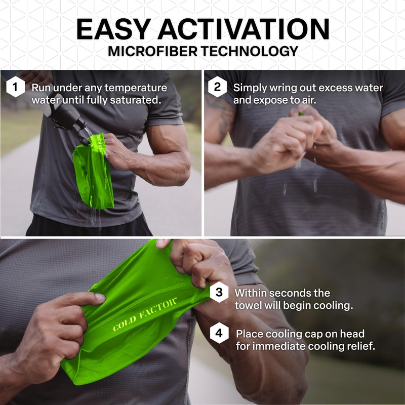 COLD FACTOR Instant Cooling Skull Cap 2 Pack | UPF