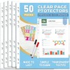 Sheet Protectors 8.5 x11 Inch with Index Tab, 50 Pack