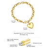 Initial R Charm Bracelets for Women, 14k Gold Plated Heart
