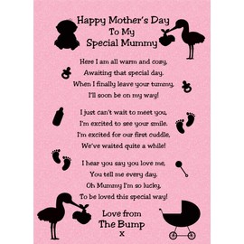 from The Bump Poem Verse 'to My Special Mummy' Baby Pink Mothers Day Card