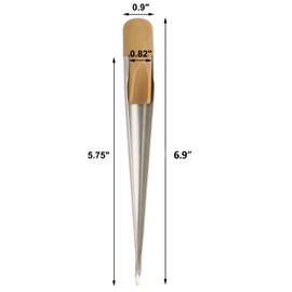 NovelBee Boat Line Stainless Steel Hollow Splicing Spike FID with Wood Handle (Small, Rope Dia 1/8 to 1/2")