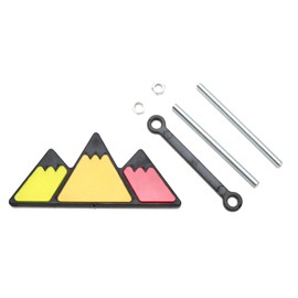 iJDMTOY Retro Style 3-Color Trail Mountain Shape Grille Badge Emblem Compatible with Toyota Tacoma Tundra 4Runner FJ Cruiser RAV4 Hilux, etc (Yellow/Orange/Red)