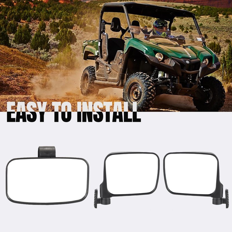 Side Mirrors and Center Rear View Mirror Kit for Yamaha