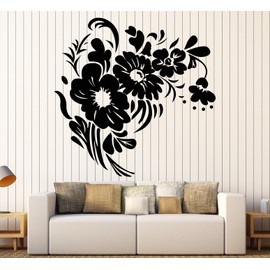 DesignToRefine Vinyl Wall Decal Flowers Bouquet Floral Nature Room Decor Stickers Large Decor (1130ig) Flame Red