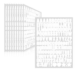 Llewyn 1550 Pieces 10 Sheets Letter Stickers,Vinyl Mailbox Numbers Alphabet Stickers,Self Adhesive Waterproof Decals for Mailbox,Bulletin Board,Window,Door,Sign,Address Number(0.5Inch White)