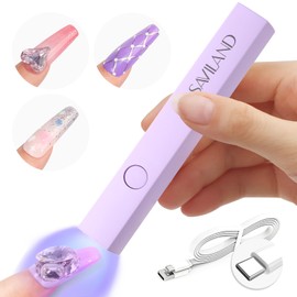 SAVILAND Handheld U V Light for Nails: 3W Portable Mini UV Light for Gel Nail Sticker LED Gel X Nail Lamp Gel Polish 180mAh Rechargeable Flashlight Type-c Gel X Nail Dryer Home DIY Nail Art Self Use