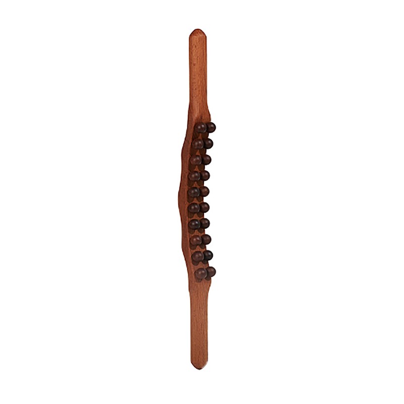 Wooden Gua Sha Stick Double Row 20 Beads Trigger Point