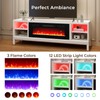 COSTWAY 36 Inches Electric Fireplace Inserts w/LED Strip Lights, 750W/1500W