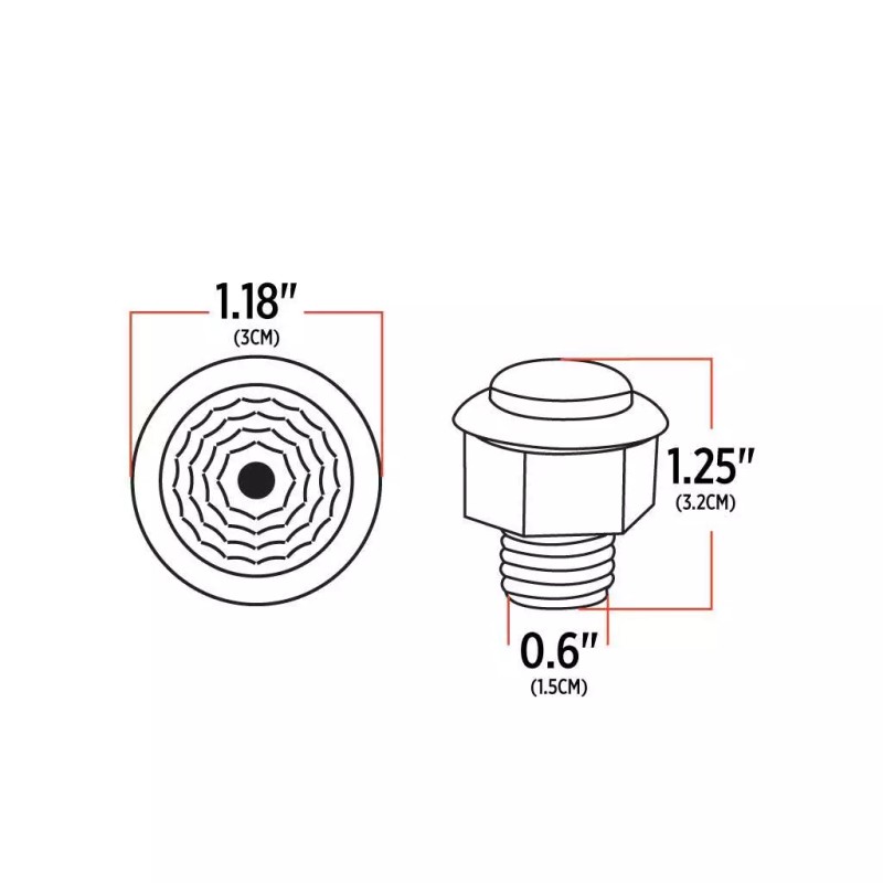 trux accessories Mini Button Clear Amber LED with Reflector &