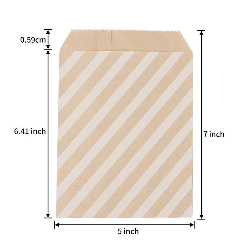 Bolsas de papel Kraft para galletas de caramelo, 50 piezas,