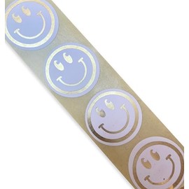 25mm Round Shiny Gold Smiley Face Stickers – Reward Labels for Teachers & Parents, Emoji-Style Premium Stickers (Pack of 100)