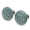M MIMHOOY 6 Pcs Ceramic Green Drawer Dresser Knobs Vintage