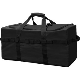 Large Military Duffle Bag Tactical Camping Storage Utility Tote Bag Camping Kitchen Organizer with Deployment Cargo Bag Travel Sports Equipment (Black, Medium 25.59"x13.78"x13.78")