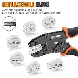 8Pcs Crimping Tool Kit for Heat Shrink Terminals, Non-Insulated, Open Barrel, Solar Conncetors, Insulated and Non-Insulated Ferrules