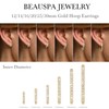 BEAUSPA Gold Hoop Earrings 14K Gold Hoop Earrings for Women