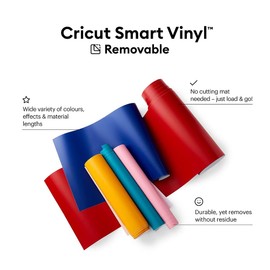 Cricut 2008648 Smart Vinyl Removable, 1 Sheet, 33 cm x Black, Polyvinyl Chloride, 6.4 m (21 ft)
