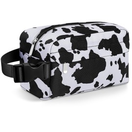 Neverwhy Small Insulated Snack Bag Lunch Bag for Kids Lunch Box for Women/Men, Collapsible [3L/5-Can] Reusable Lunch Bag Cooler Bag for Bottle with Handle Buckle for Work/School/Travel,Cow Print A