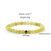 Lameybrt Evil Eye Bracelet 6mm Natural Stretch Adjustable Beaded Bracelets