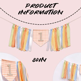 Upfirst Colorful Gingham Ribbon 1st High Chair Banner